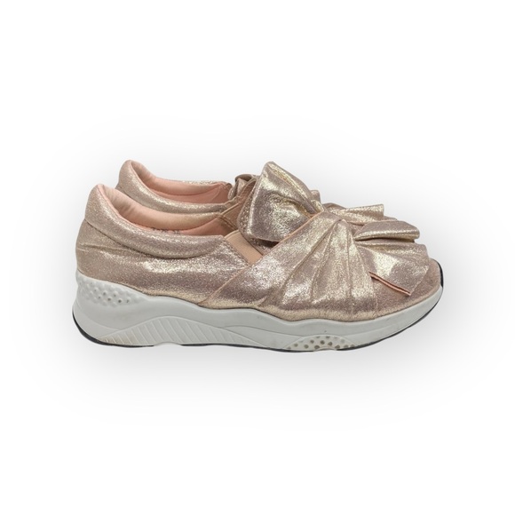Vices Verso 𖧷 Bow Front Fashion Sneakers Running Shoe 𖧷 Rose Gold 𖧷 38 7.5 8 - Picture 14 of 16